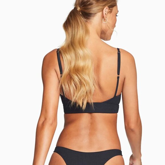 Vitamin A Swim KARA Bikini Top Black Sz 6 - Picture 3 of 10
